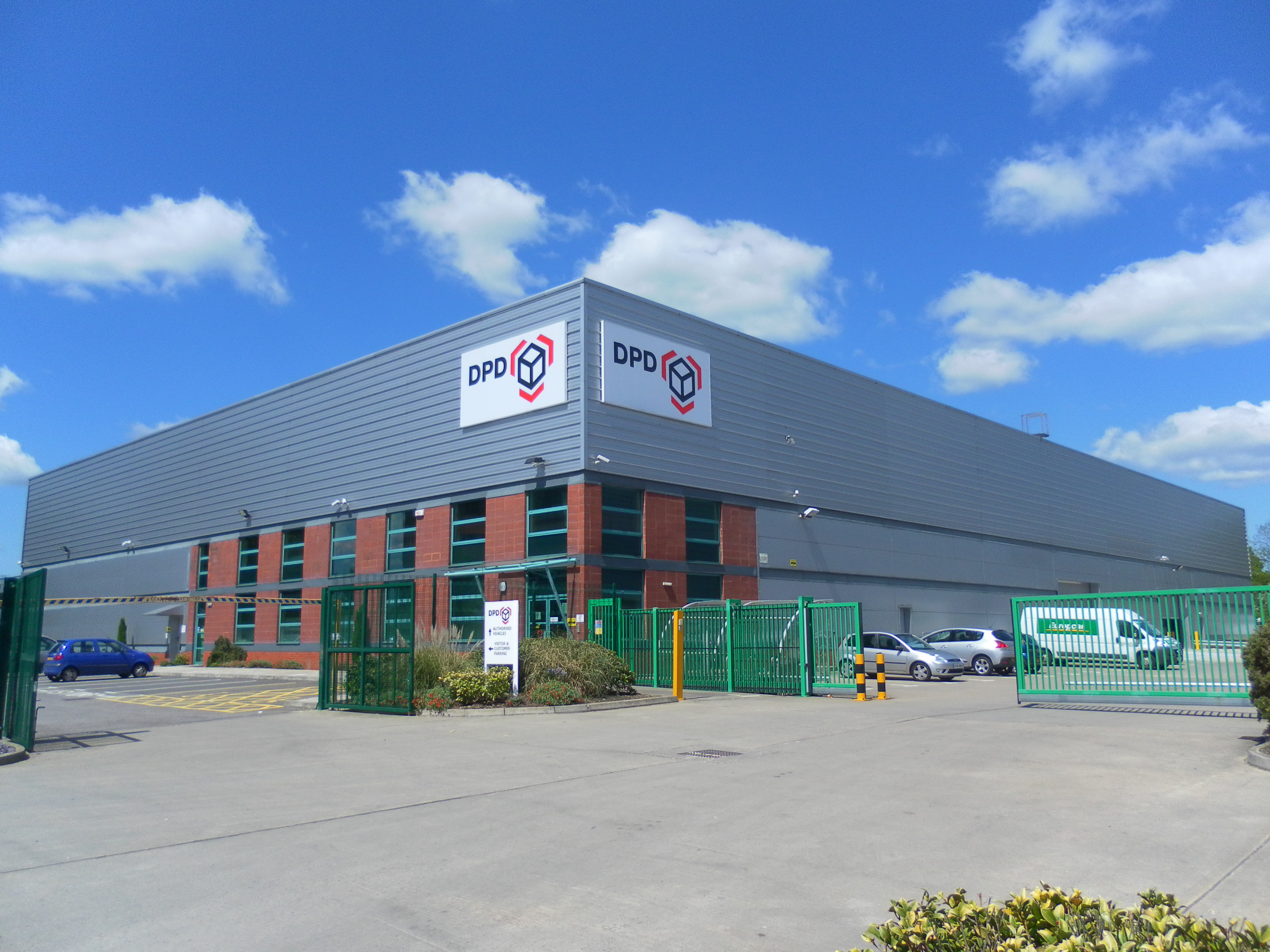 Parcels on racking inside a distribution warehouse